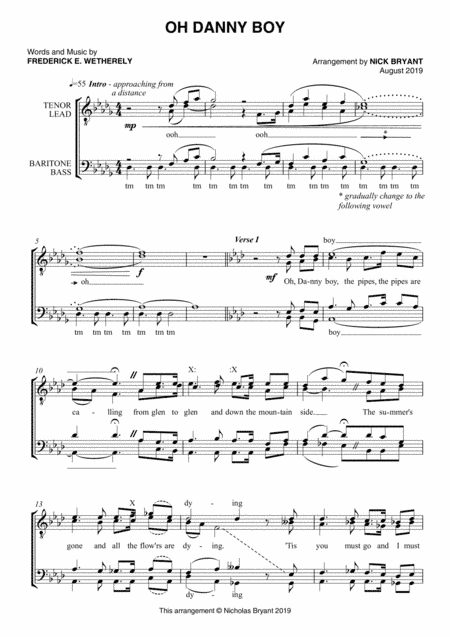 Oh Danny Boy (arr. Nick Bryant)
