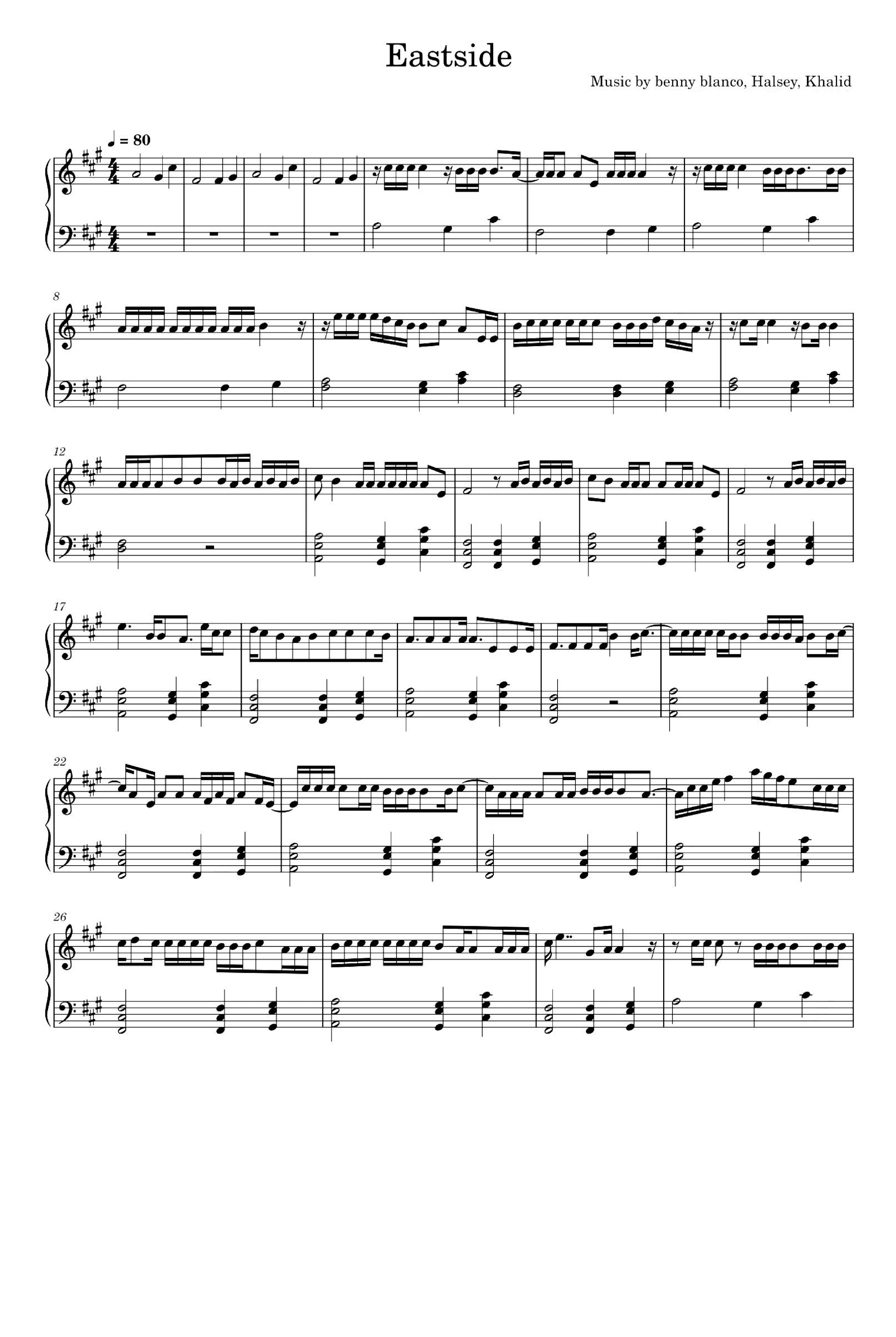 Eastside (arr. benny blanco, Halsey & Khalid)