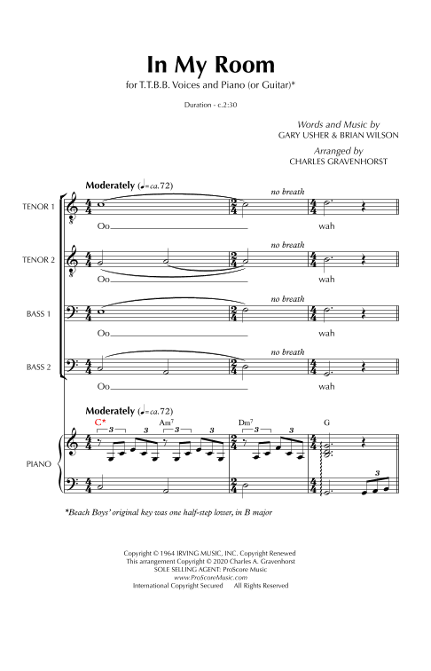 In My Room (arr. Charles A. Gravenhorst)
