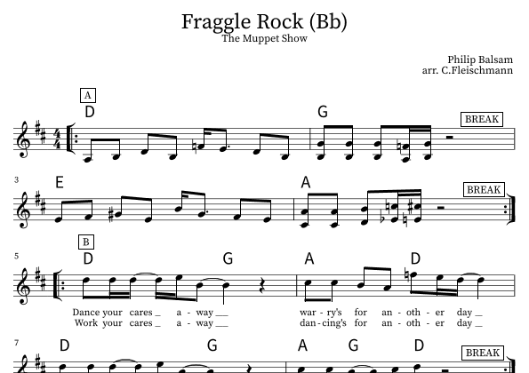 Fraggle Rock Theme (arr. Christoph Fleischmann)
