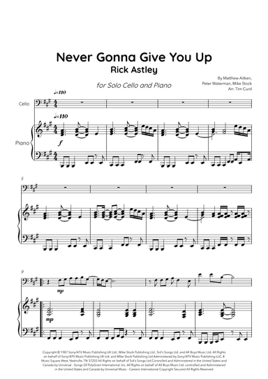 Never Gonna Give You Up (arr. Tim Curd)
