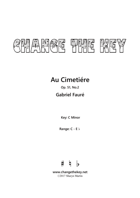 Au Cimetiere - C Minor (arr. Change the Key)