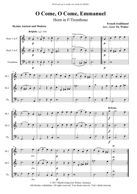 O Come, O Come, Emmanuel (arr. Gert Th. Walter)