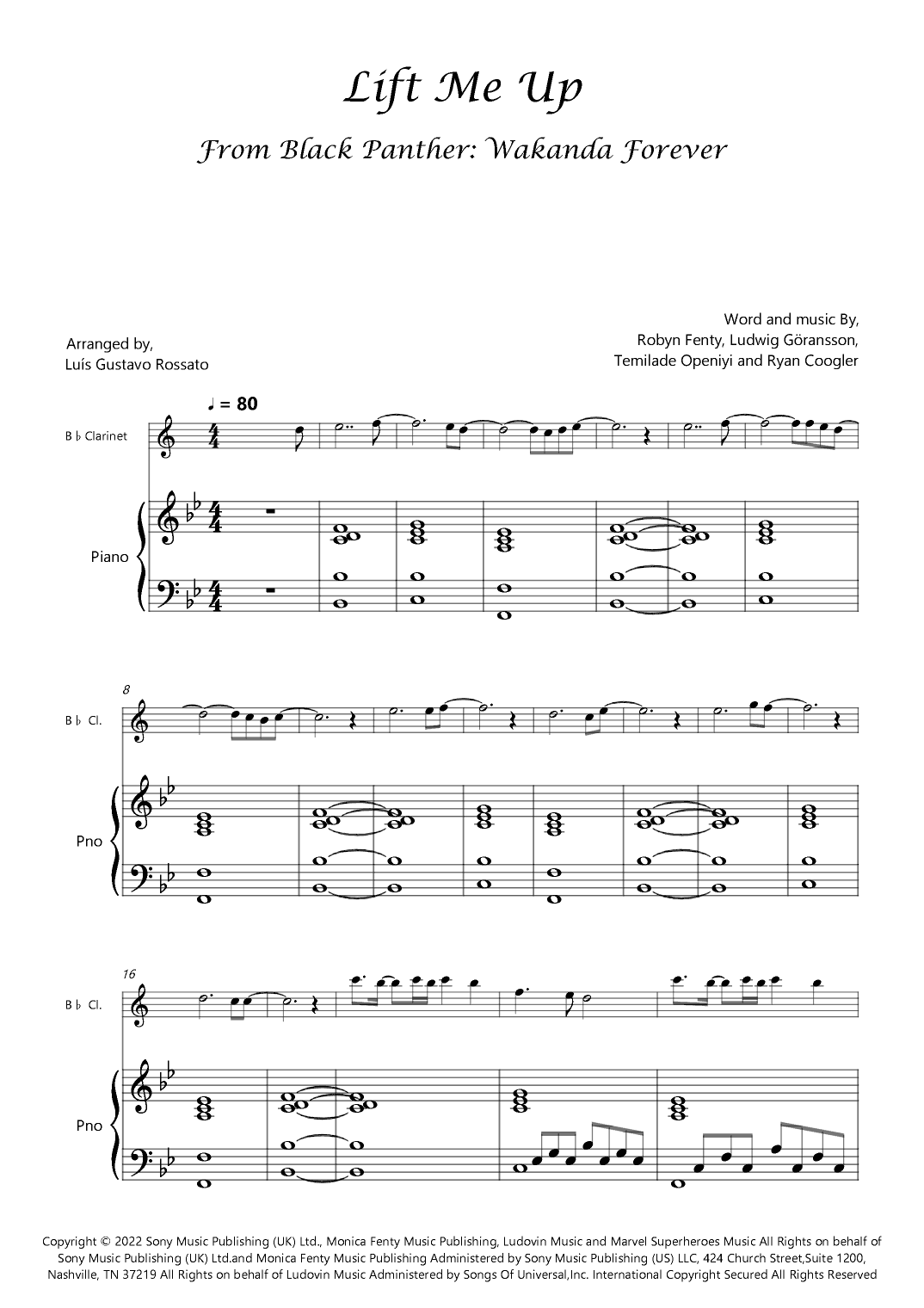Lift Me Up (arr. Luís Gustavo Rossato)