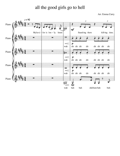 All The Good Girls Go To Hell (arr. Emma Curry)