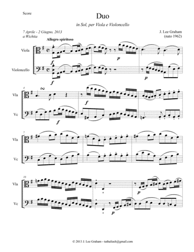 Duo in G for Viola and Violoncello