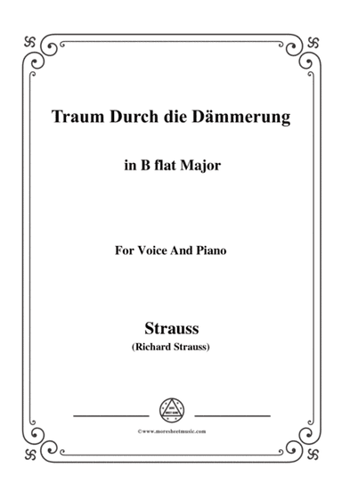 Richard Strauss-Traum Durch die Dämmerung in B flat Major,for Voice and Piano (arr. MSM)
