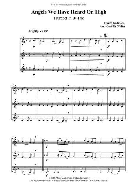 Angels We Have Heard On High (arr. Gert Th. Walter)