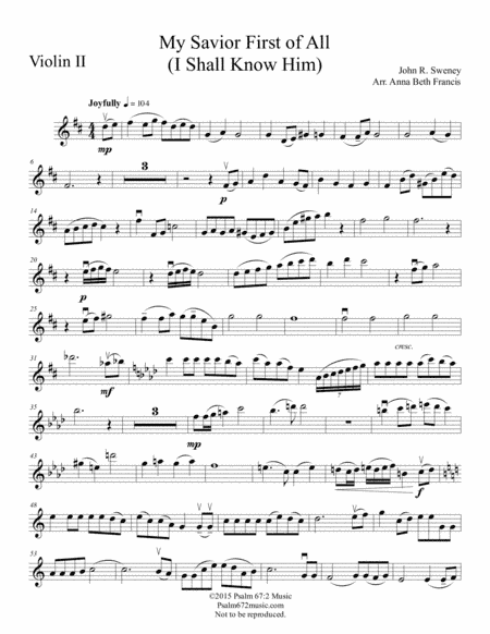 My Savior First of All (arr. Anna Francis)