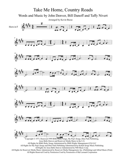 Take Me Home, Country Roads (arr. Kevin Busse)