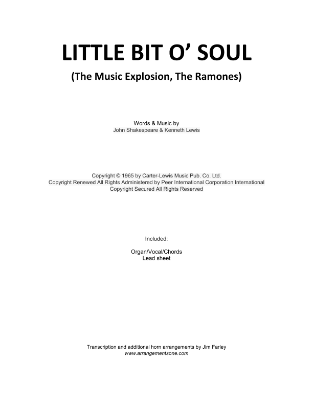 Little Bit O' Soul (arr. Jim Farley - www.arrangementsone.com)