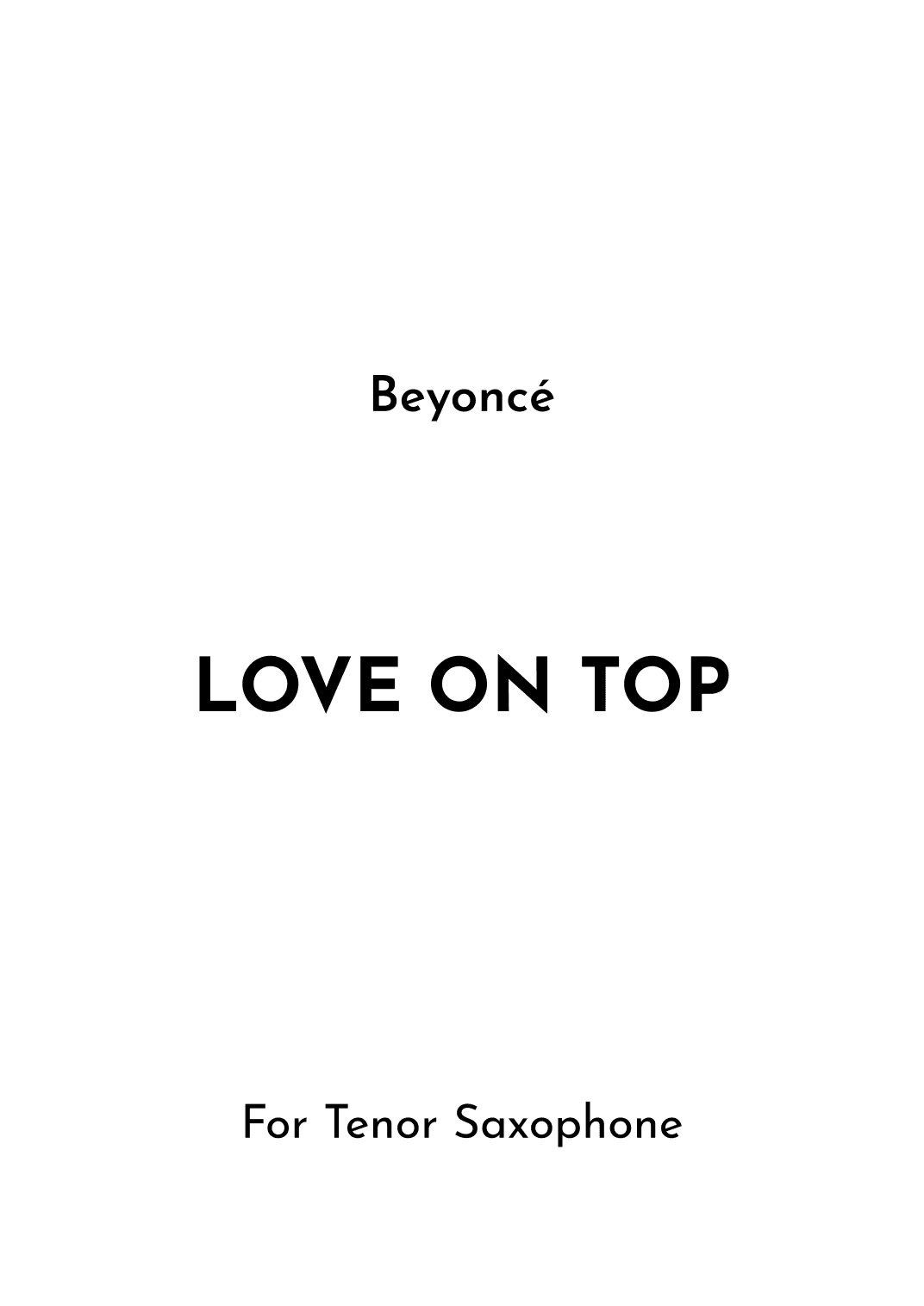 Love On Top (arr. Jireh J.)