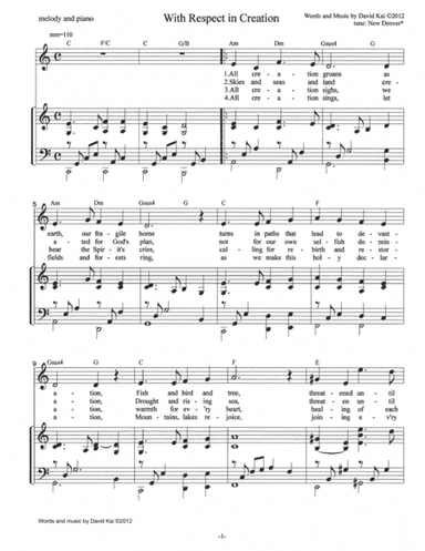 With Respect in Creation (accompaniment)
