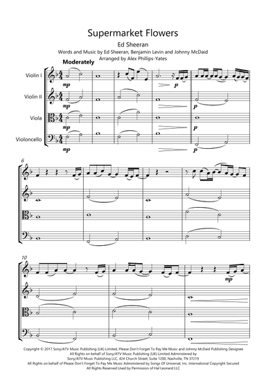Supermarket Flowers (arr. Alex Phillips-Yates)