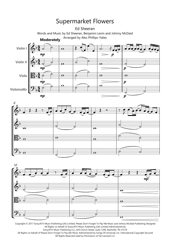 Supermarket Flowers (arr. Alex Phillips-Yates)