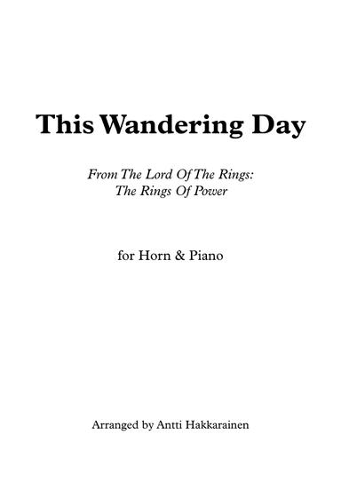 This Wandering Day (arr. Antti Hakkarainen)