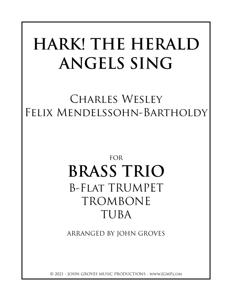 Hark! The Herald Angels Sing - Trumpet, Trombone, Tuba (Brass Trio) (arr. John Groves)