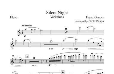 Silent Night - Variations (full orchestra) Flute part (arr. Nick Raspa)