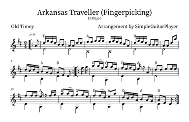 Arkansas Traveller (Fingerpicking) (arr. SimpleGuitarPlayer)