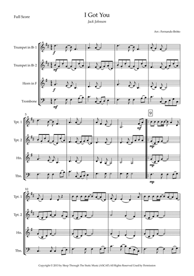 I Got You (arr. Fernando Britto)