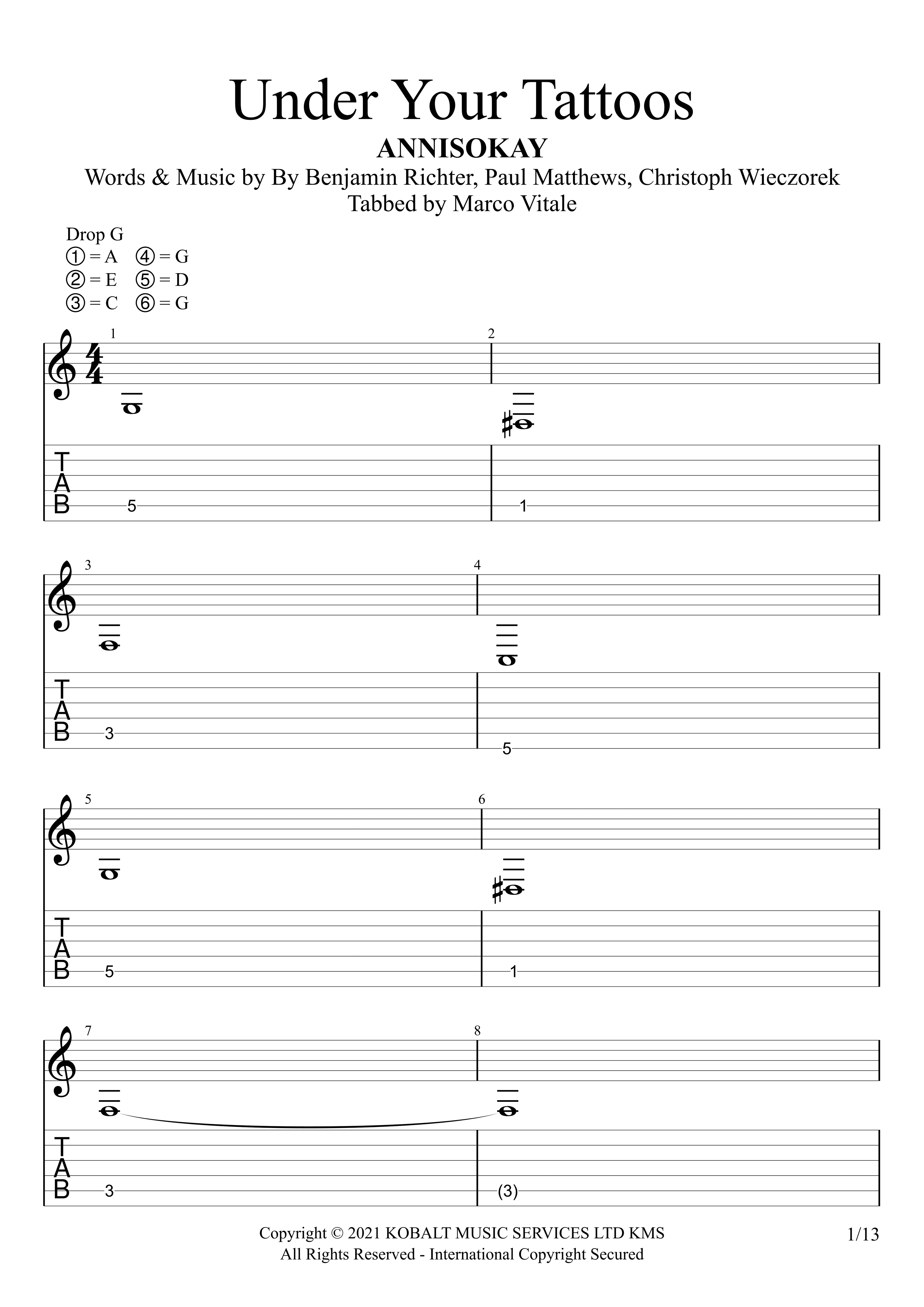 Under Your Tattoos (arr. Marco Vitale)