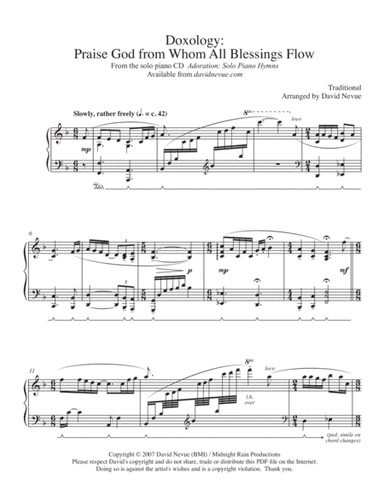 Doxology: Praise God from Whom All Blessings Flow (arr. David Nevue)
