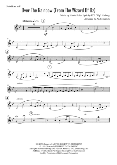 Over The Rainbow (from The Wizard Of Oz) (arr. Andy Derrick)