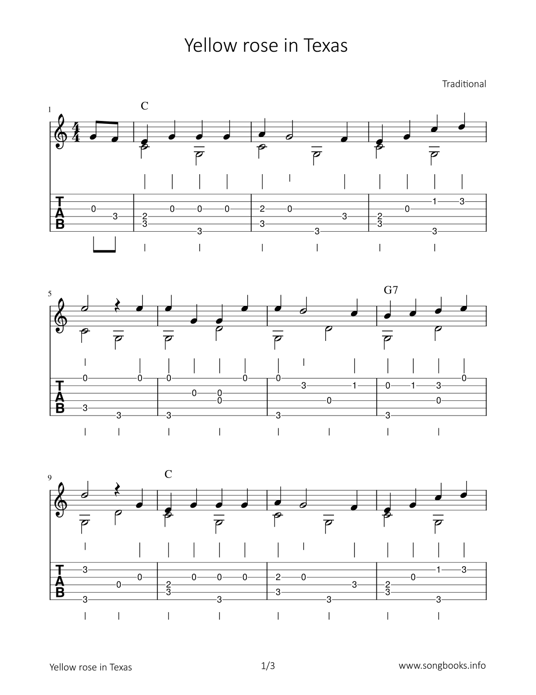 Yellow rose in Texas (arr. Bettina Schipp)