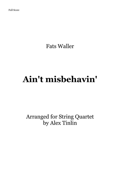Ain't Misbehavin' (arr. Alex Tinlin)