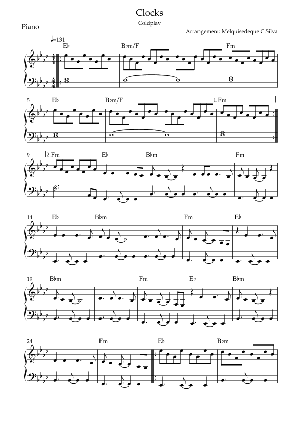 Clocks (arr. Melquisedeque Carvalho Silva)