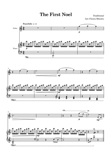 The First Noel (Violin and Piano duet) (arr. Chiara Minotto)
