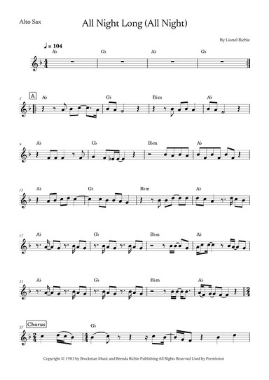 All Night Long (all Night) (arr. Zedas Couve)