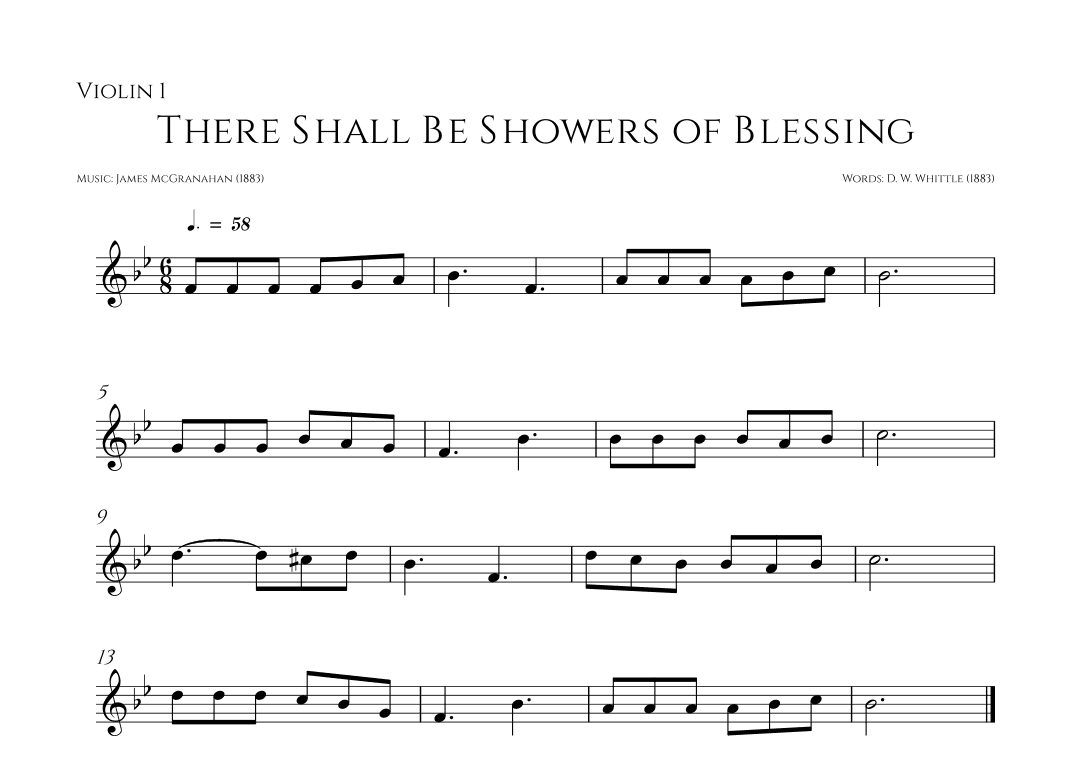 There Shall Be Showers of Blessing (arr. Music: James McGranahan (1883))