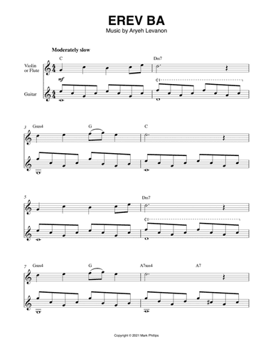 Erev Ba (arr. Mark Phillips)