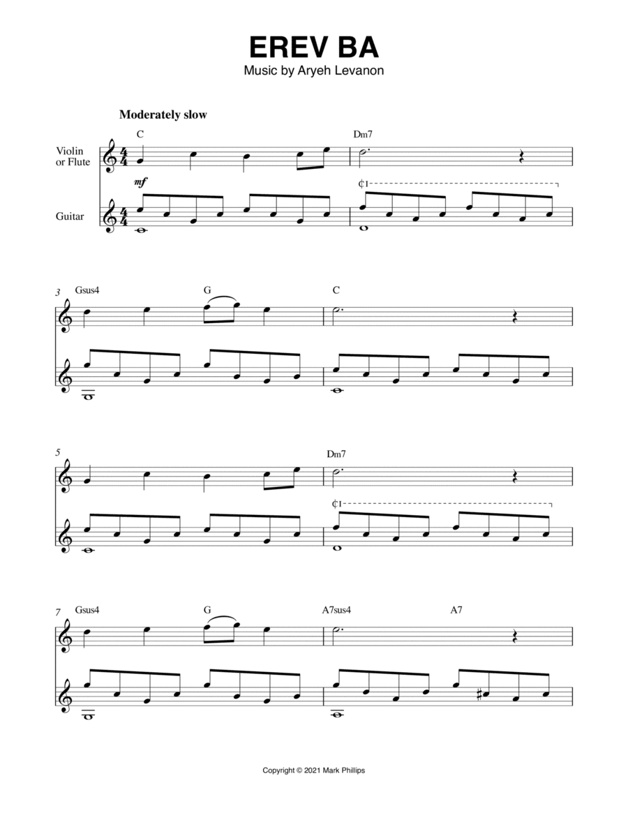 Erev Ba (arr. Mark Phillips)