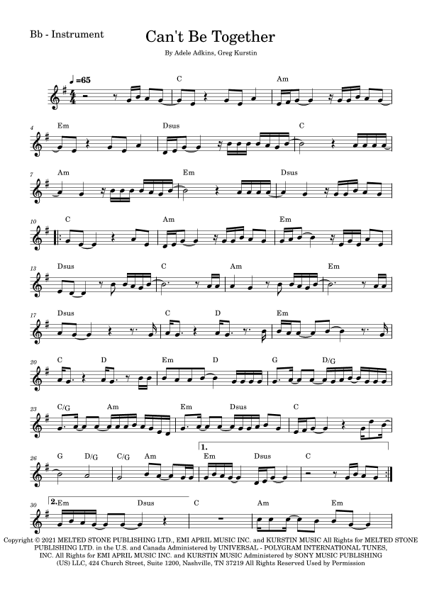 Can't Be Together (arr. Fabio Eduardo de Oliveira)