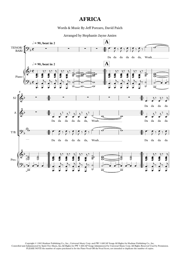 Africa (arr. Stephanie Jayne Amies)