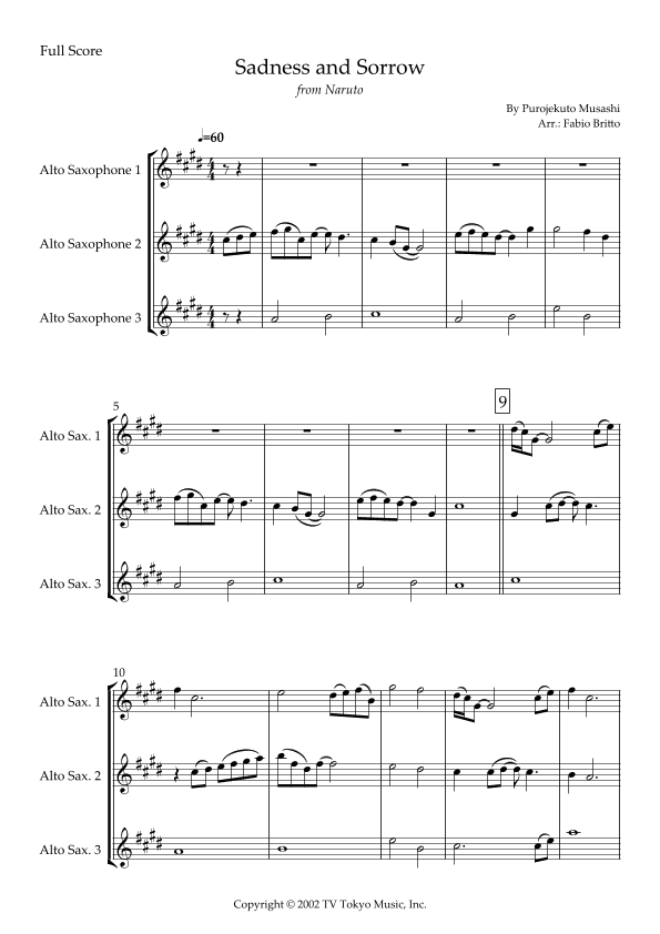 Sadness And Sorrow (arr. Fabio Britto)