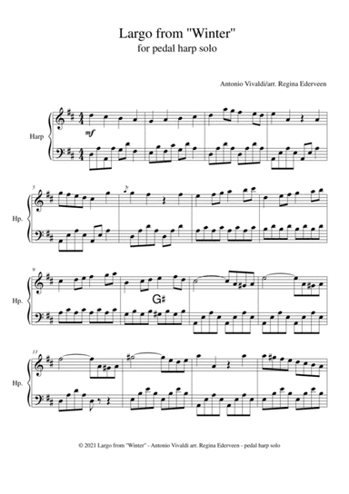 Largo from Winter (Vivaldi) - pedal harp solo