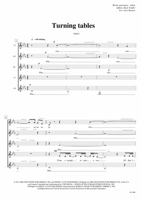 Turning Tables (arr. Jetse Bremer)