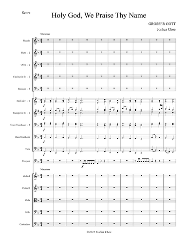 Holy God, We Praise Thy Name (arr. Joshua Choe)