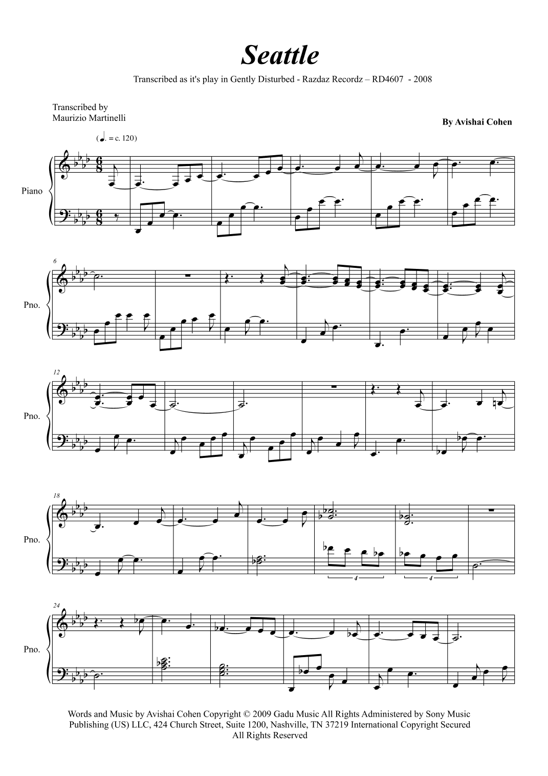 Seattle (arr. Maurizio Martinelli)