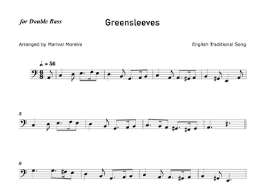 Greensleeves - Double Bass solo (arr. Marival Moreira)