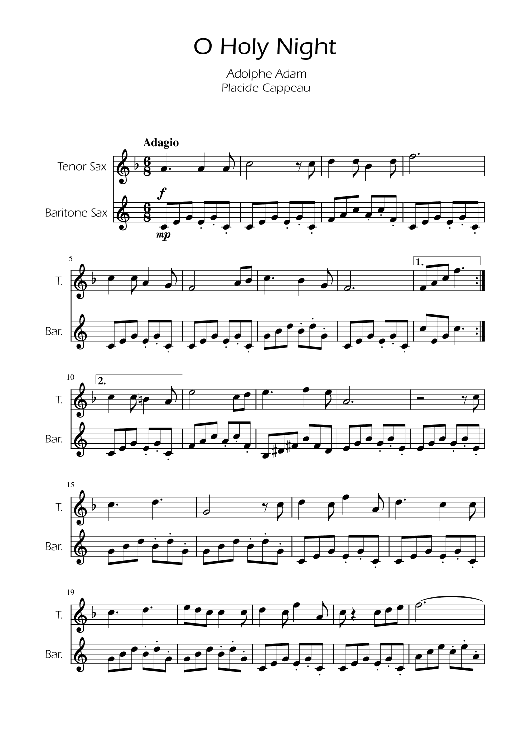 O Holy Night - Sax Duet (arr. Ygor Nunes)
