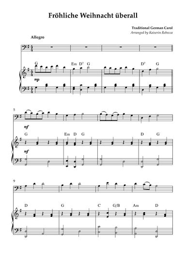 Fröhliche Weihnacht überall (arr. Kaiserin Rebecca)