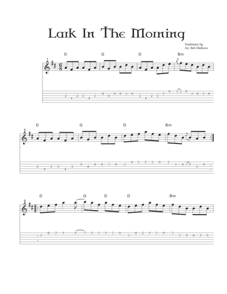 Lark In The Morning for Guitar Solo (arr. Bob Mathews)