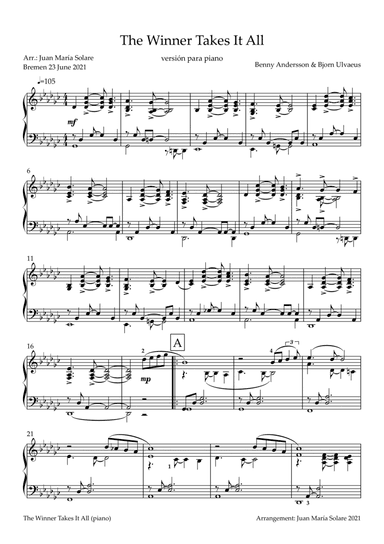 The Winner Takes It All (arr. Juan María Solare)