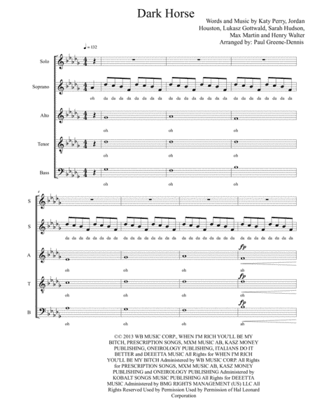 Dark Horse (arr. Paul Greene-Dennis)