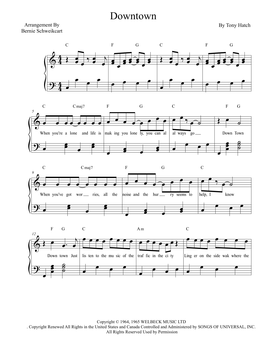 Downtown (arr. Bernie Schweickart)