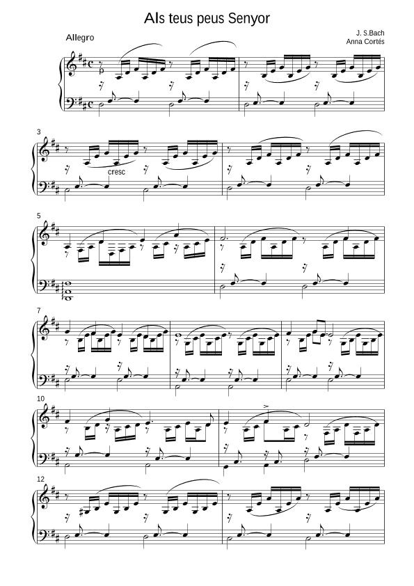 Als teus peus Senyor (arr. Anna Cortés)